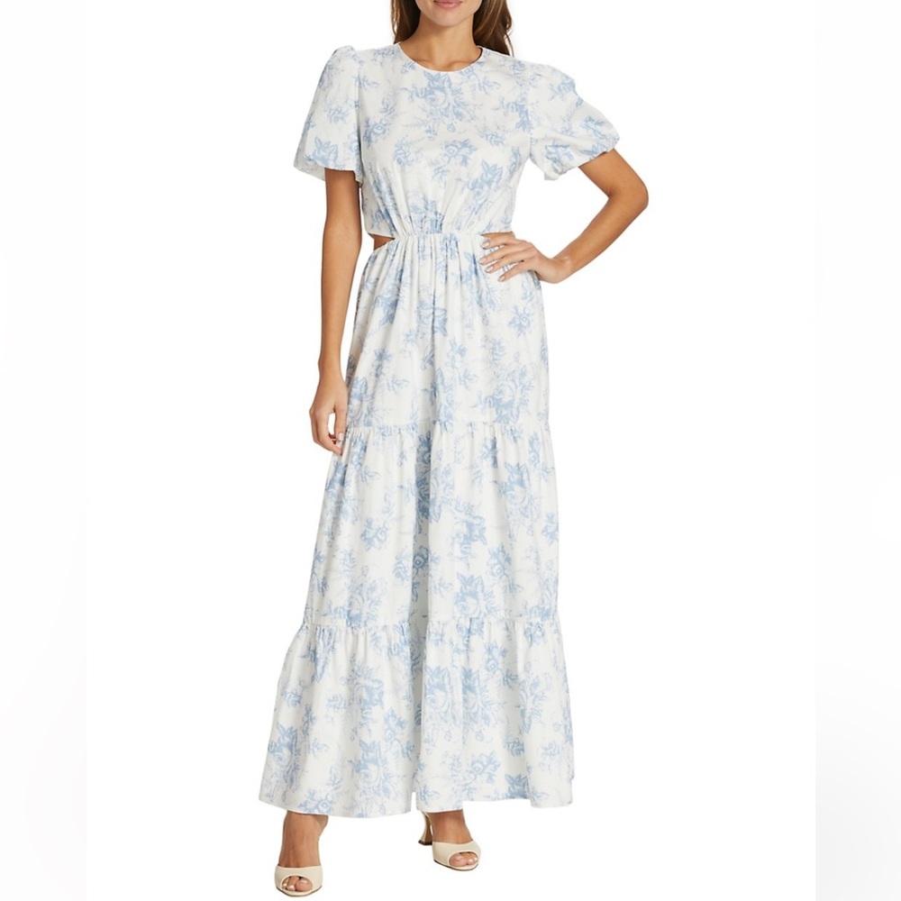 Wayf Plaza Floral Cut-Out Maxi Dress